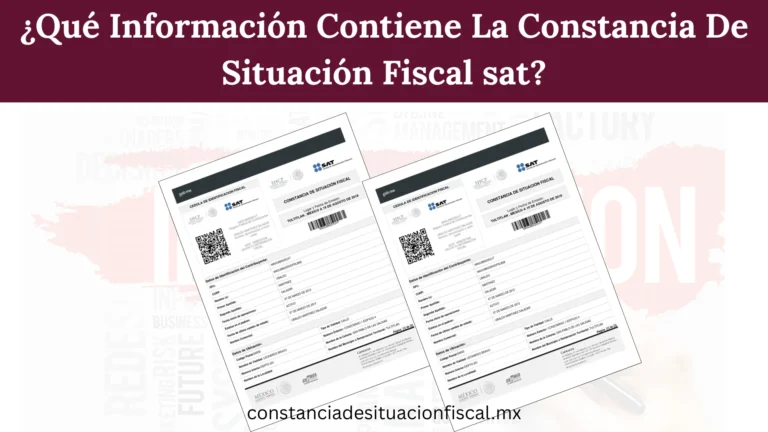 Constancia de Situación Fiscal del SAT mostrando los datos fiscales del contribuyente registrados en México.