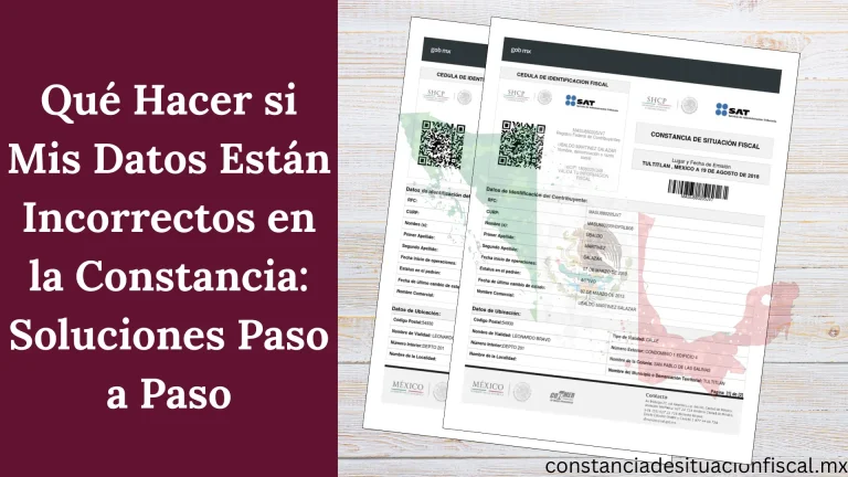 ¿Qué Hacer si Mis Datos Están Incorrectos en la Constancia?